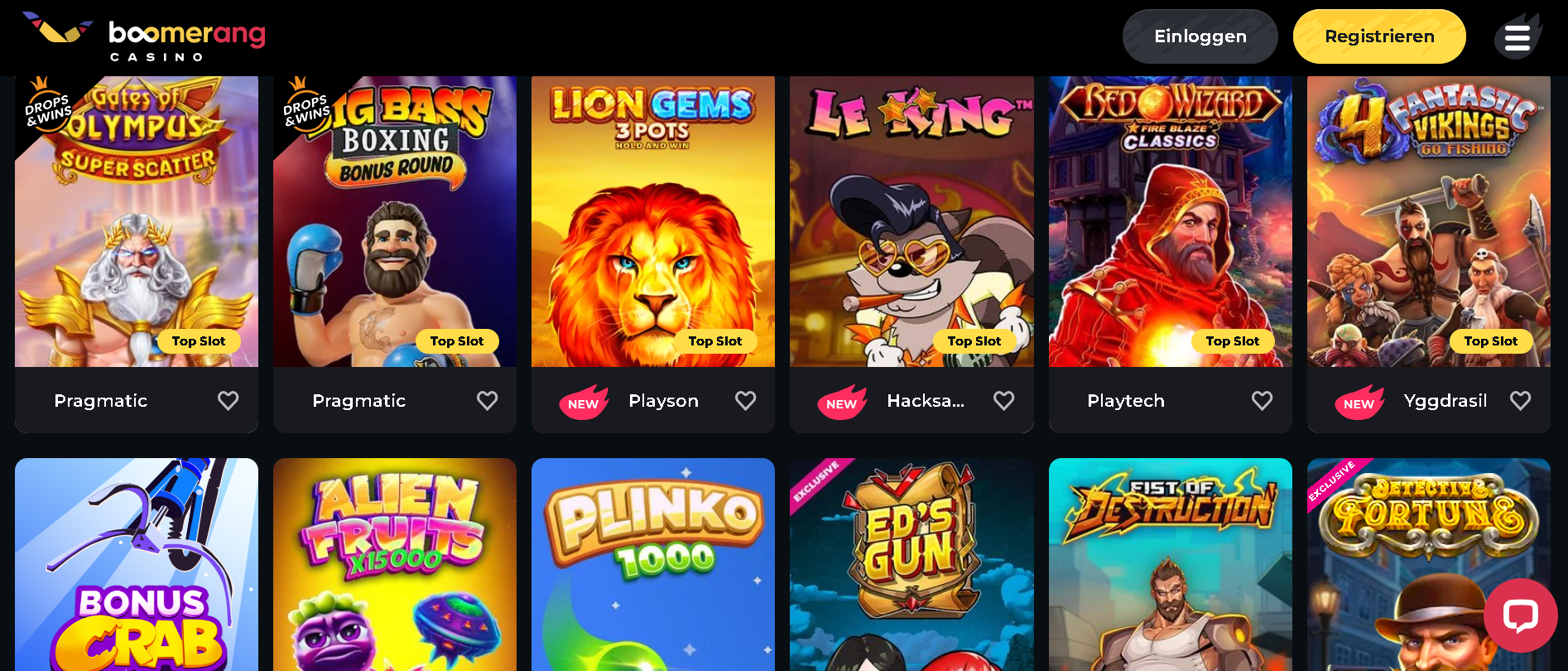 Screenshot Boomerang Casino