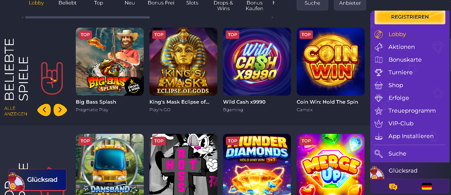 Screenshot Rolling Slots Casino