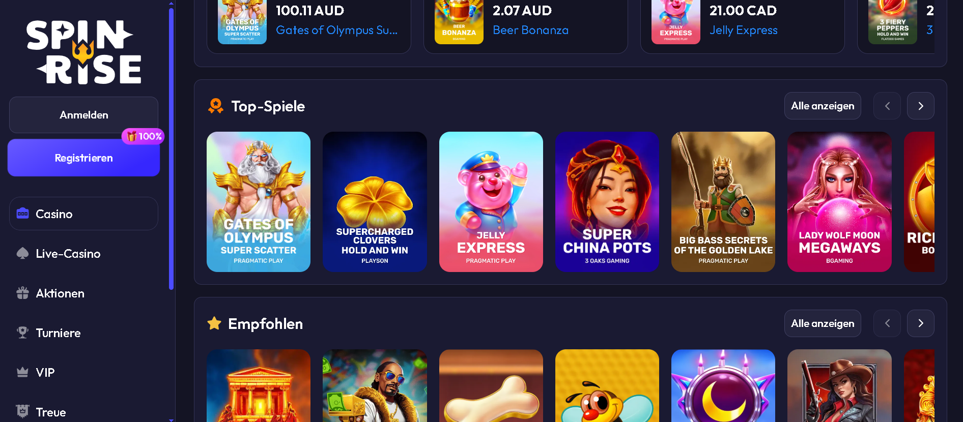 Screenshot Spinrise Casino