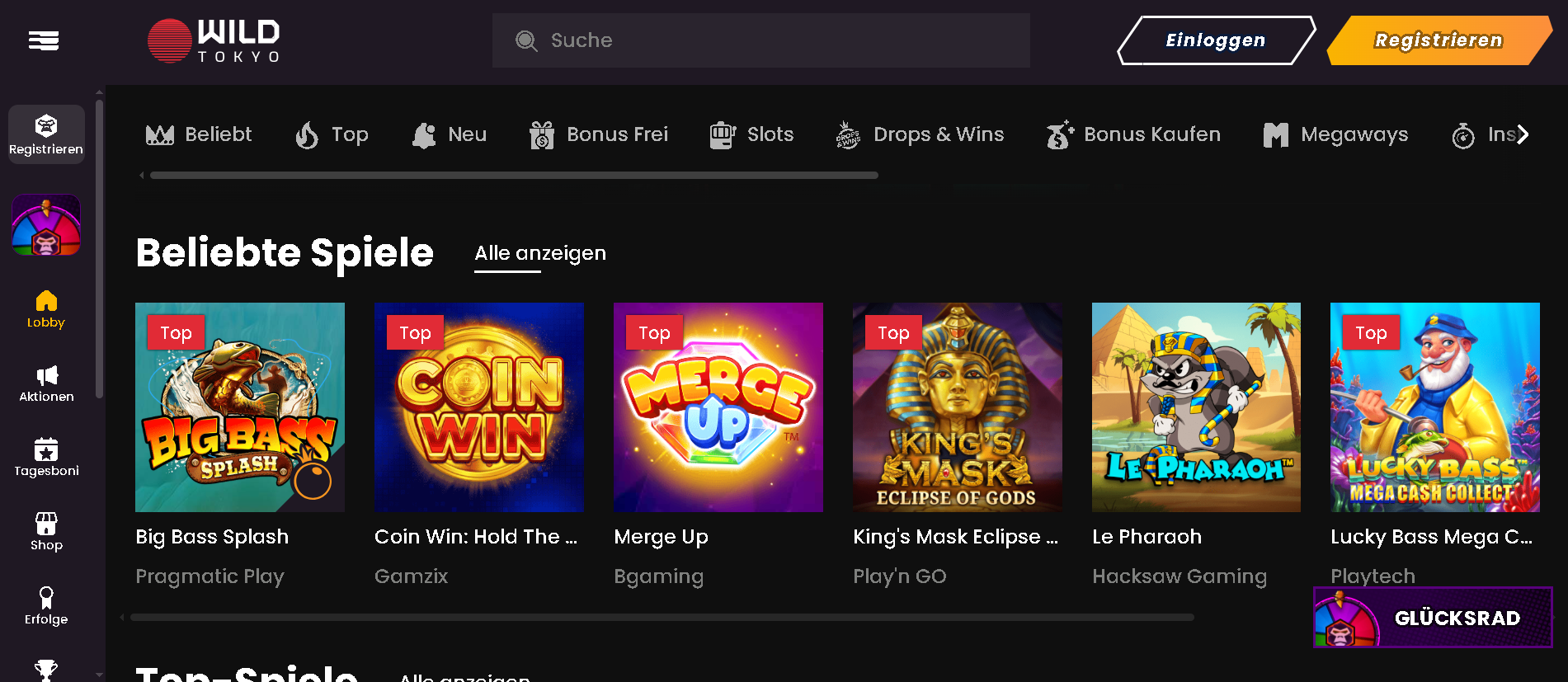 Wild Tokyo casino screenshot